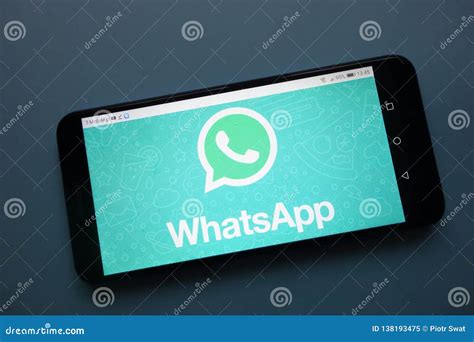 Whatsapp Messenger Logo Displayed On Smartphone Editorial Image Image
