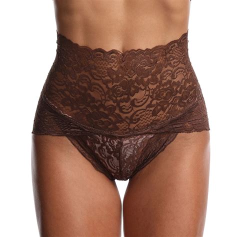 Zmhegw Packs Underwear Women Lace Mesh Transparent Plus Size High Waist Panty Panties