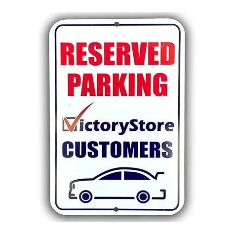 Reserved Parking Custom Logo Aluminum Sign 18x24 Inches Victorystore
