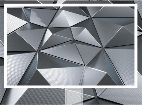 Stylish 3d Gray Metal Geometric Shapes Wallpaper For Home Or Business