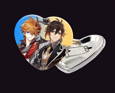 Genshin Impact Heart Button Badge Etsy Uk