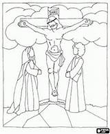 Mary Coloring Cross Colouring Pages Jesus Bible John Heaven Calvary sketch template