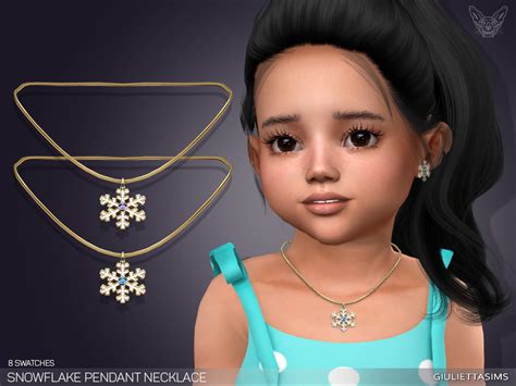 Snowflake Pendant Necklace For Toddlers By Feyona From Tsr • Sims 4