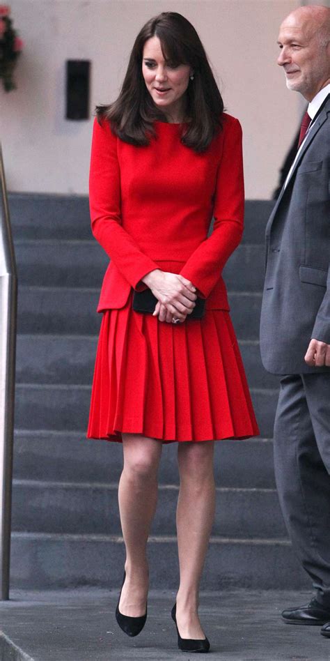 Kate Middleton Gets In The Holiday Spirit In A Fiery Red Dress Instyle