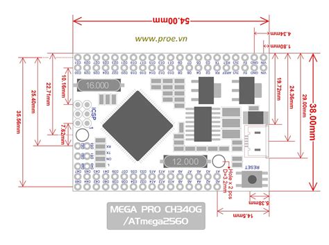 Arduino Mega 2560 Pro Embed Điện Tử Proe