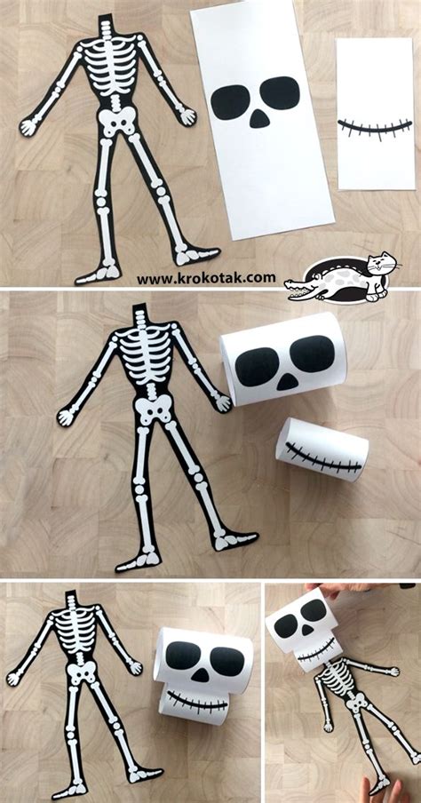 Krokotak Paper Skeleton Skeleton Craft Halloween Arts And Crafts
