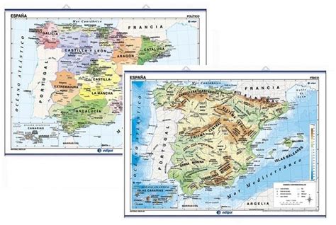 Mapas Murales España Físico Político Edigol Ediciones 525