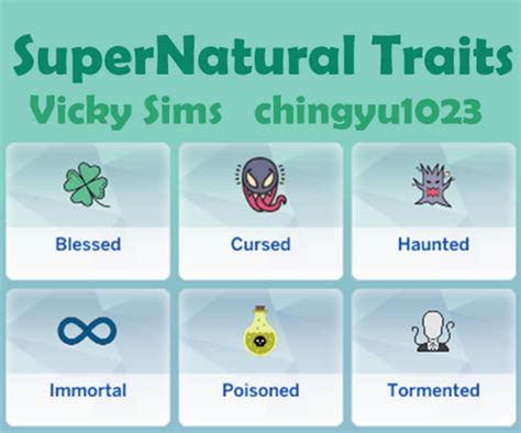Supernatural Traits V14 Vicky Sims Chingyu1023 On Patreon Sims