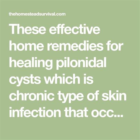 These Effective Home Remedies For Healing Pilonidal Cysts Which Is