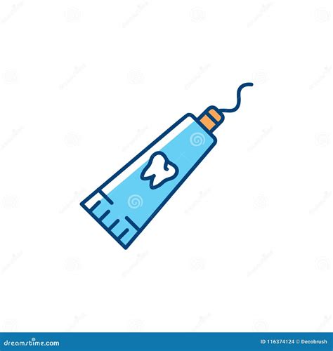 toothpaste tube vector flat illustration thin line art sign stock vector illustration of