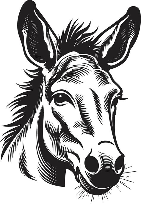 Equine Emblem Donkey Logo Design Hoofed Honor Donkey Iconic Emblem