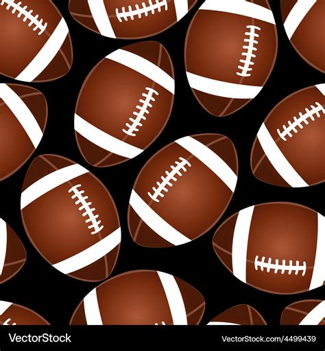 Football On Black Seamless Pattern Royalty Free Vector Image