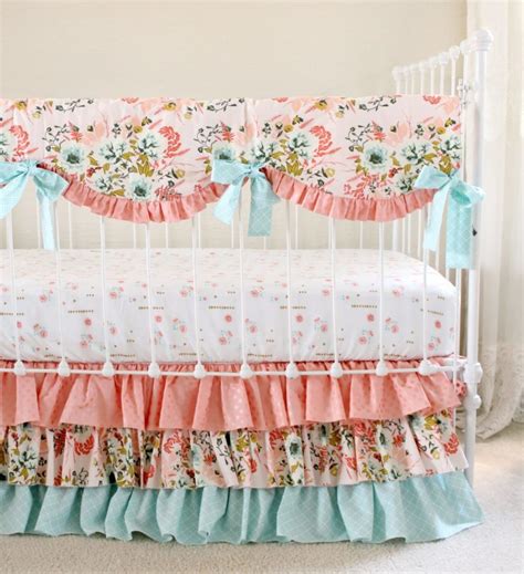 The places you'll go pink baby crib bedding set by trend lab. Bumperless Crib Bedding Blush Pink Floral | Lottie Da Baby ...
