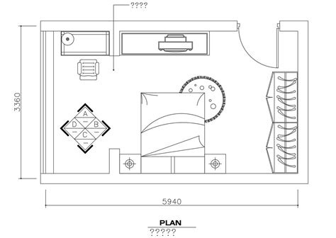 Bedroom Plan With Furniture Layout Cad Drawing Details Dwg File Cadbull