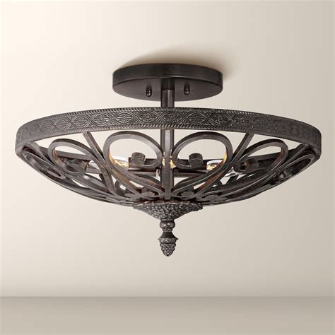 Modern ceiling lights for new build homes. Kathy Ireland La Romantica Black Iron Ceiling Light ...