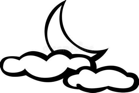 Moon And Clouds Silhouette