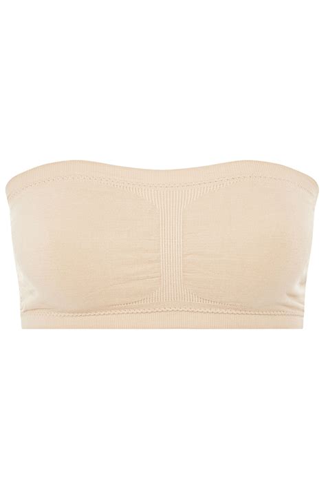 Plus Size Nude Seamless Padded Bandeau Non Wired Bra Yours Clothing