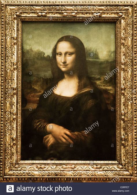 Mona Lisa Painting In A Museum Musee Du Louvre Paris