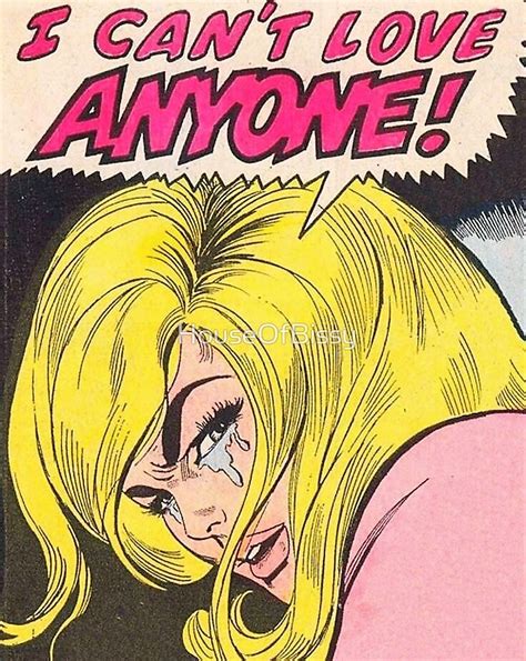 I Cant Love Anyone Vintage Romance Comics Crying Woman By