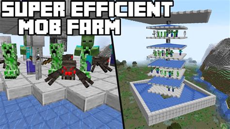 Super Efficient Mob Farm Minecraft Tutorial Java Edition Youtube