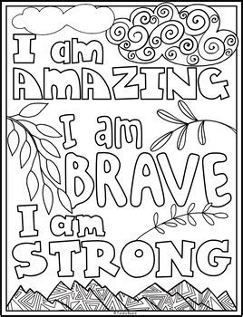 Shows absolutely no interest in topic presented. Positive Self Talk Coloring Pages | Positive Affirmations ...
