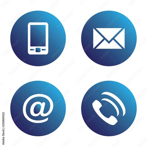 Vector Icon Set Blue Spherical Communication Icons Mobile Phone