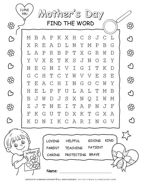 Mothers Day Word Search Puzzles Printable