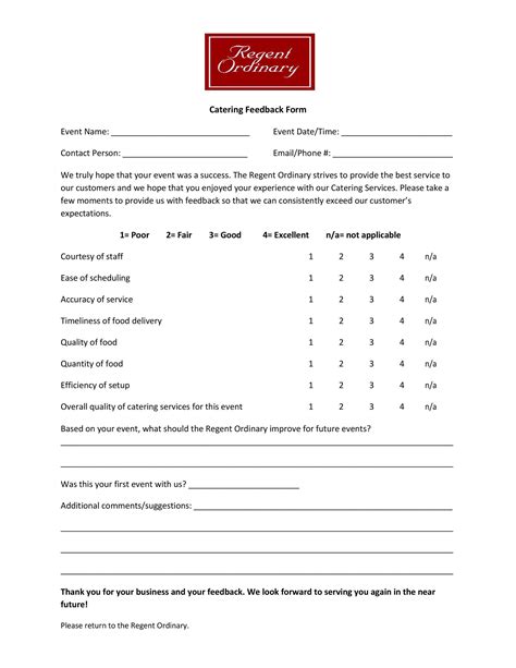 50 Printable Comment Card And Feedback Form Templates Templatelab