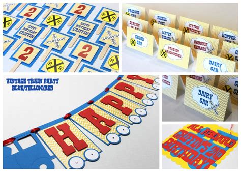 Train Birthday Party Buffet Menu Or Place Cards 12 Etsy
