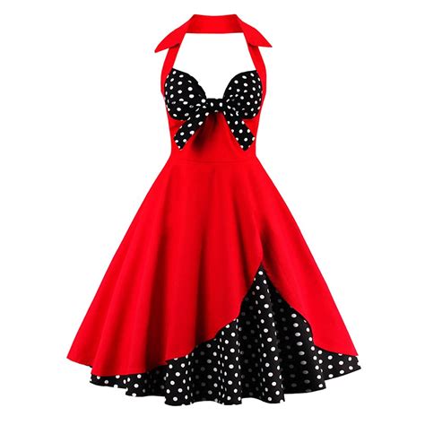 Buy Womens 1950s Retro Rockabilly Princess Cosplay Dress Floral Halter Audrey Hepburn 50s 60s