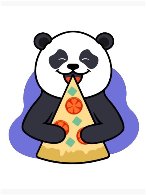 Kawaii Panda Eating Pizza Poster For Sale By Yashhhh44 Redbubble