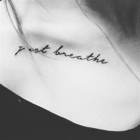 just breathe collarbone tattoo ideas embrace serenity in ink