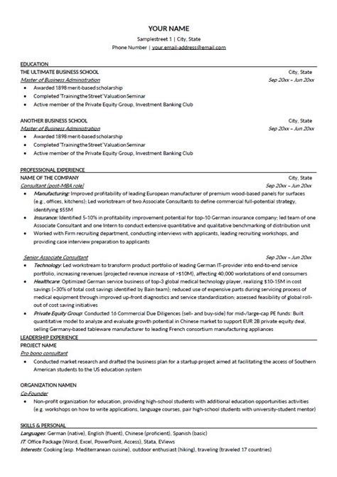 Consulting Cv Download Your Consulting Resume Template For Free