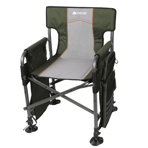 Ozark Trail Fishing Steel Directors Chair With Rod Holder Green