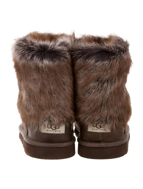 Ugg Australia Faux Fur Trimmed Short Boots Shoes Wuugg21402 The