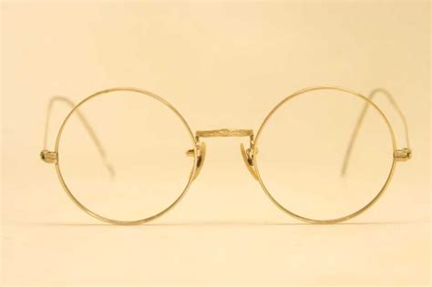Antique Eyeglasses Bandl Round Gold Vintage 42mm Frames Gem