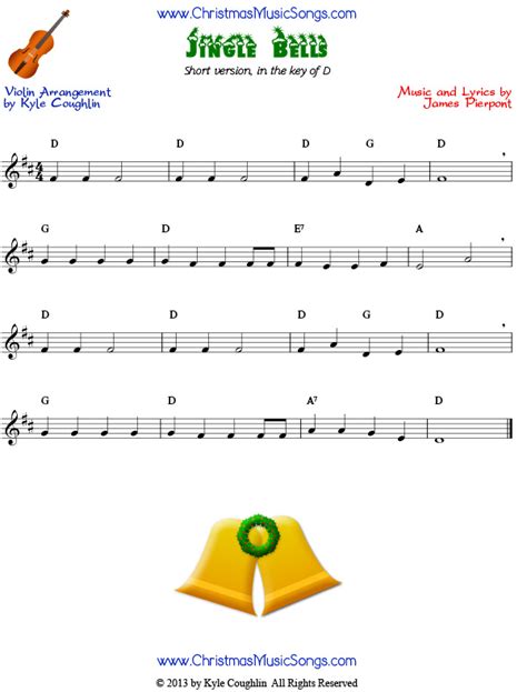 This violin sheet music is written with every violinist in mind. Jingle Bells for violin - easy version free sheet music