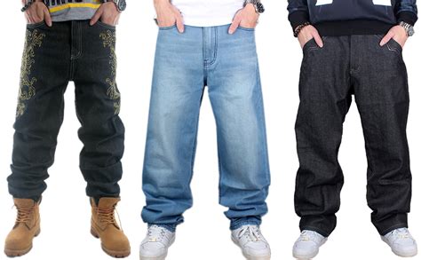 Besides good quality brands, you'll also find plenty of discounts when you shop for baggy jeans during big sales. Ruiatoo Men's Baggy Jeans Classic Plain Loose Hip Hop ...