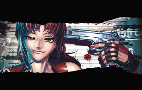 Wallpaper Black Lagoon Revy Girl Gun Weapon Anime Artwork Black