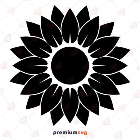 Hand Drawn Black Sunflower Svg Cut File Premiumsvg