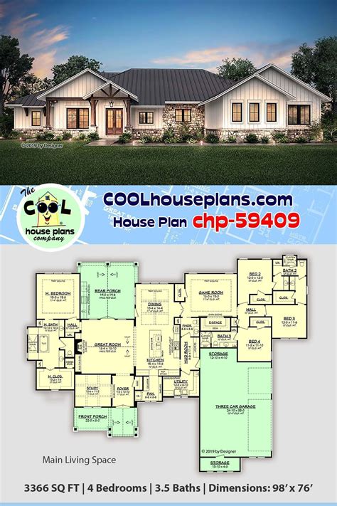 Sometime Called The Texas Ranch Style Home Plan This 1 Story House