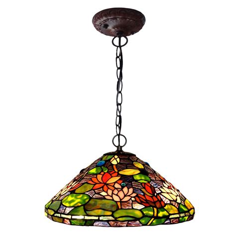 Bieye L10411 16 Inches Water Lily Tiffany Style Stained Glass Ceiling Pendant Fixture Walmart