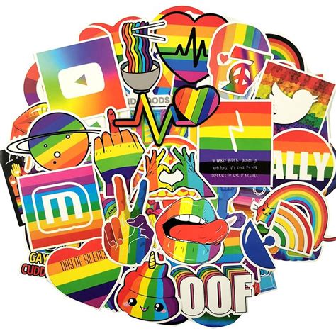 Pride Flag Sticker Pack Rainbow Flag Lgbtq Stickers Gay Pride Sticker Set Matte Finish