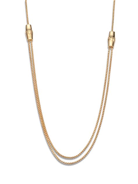 Gucci Bamboo 18k Yellow Gold Box Chain Necklace In Metallic Lyst