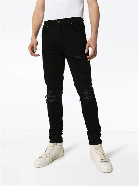 Amiri Mx1 Distressed Effect Slim Fit Jeans Farfetch