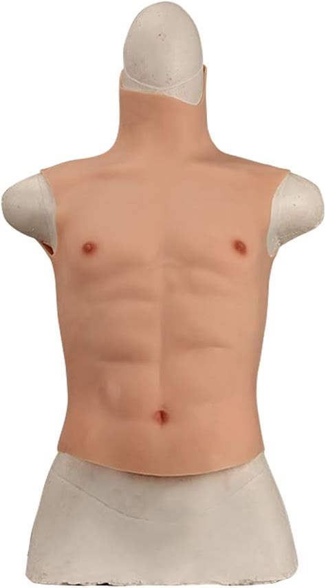 Yrzgsawj Silicone Muscle Chest Realistic Male Chest Vest Abdominal