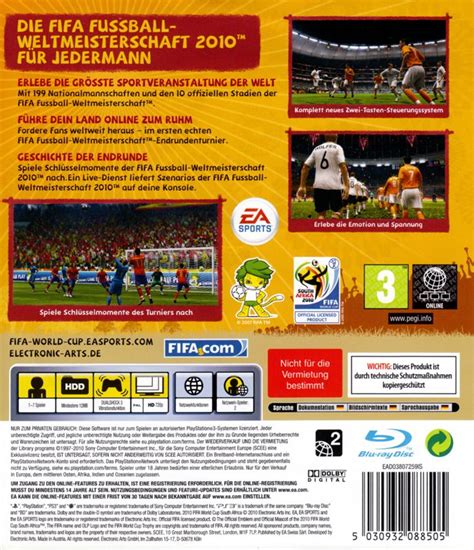 2010 Fifa World Cup South Africa 2010 Box Cover Art Mobygames