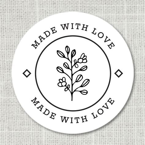 Made With Love Sticker Handmade Sticker Homemade Sticker Etsy