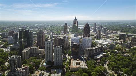 Midtown Atlanta Skyscrapers Georgia Aerial Stock Photo