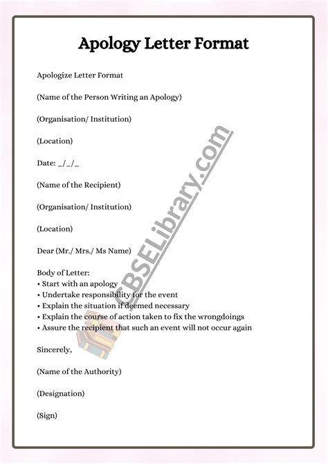 Apology Letter Format Samples And How To Write An Apology Letter Cbse Library